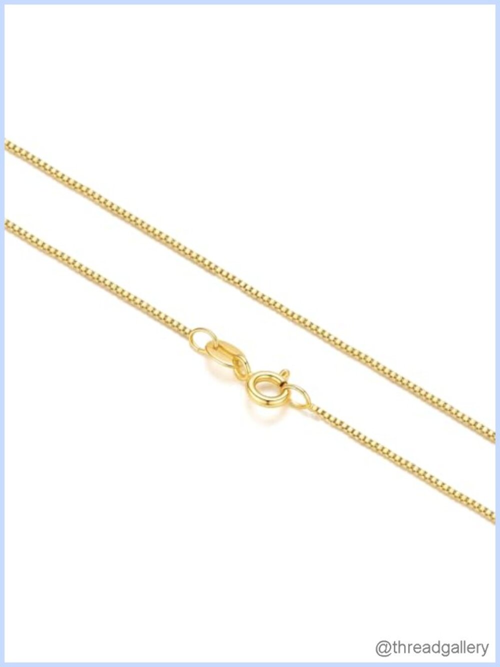 14k Gold Plated Box Chain Necklace Unisex 14-26 Inch